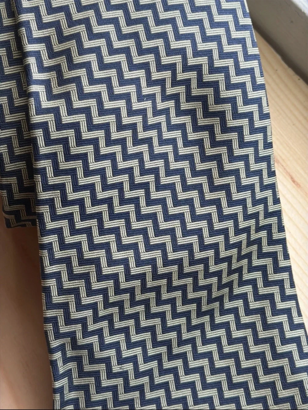 Ralph Lauren Chevron Zigzag Tie in Navy and Gold